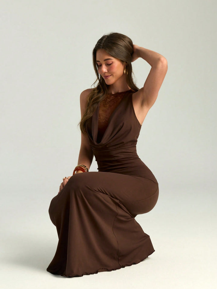 Rochie maxi SHEIN, maro