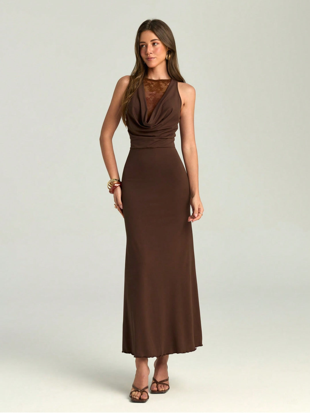 Rochie maxi SHEIN, maro