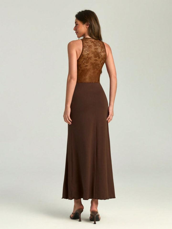 Rochie maxi SHEIN, maro