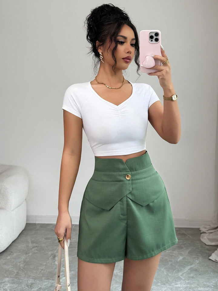Pantaloni scurți SHEIN, kaki