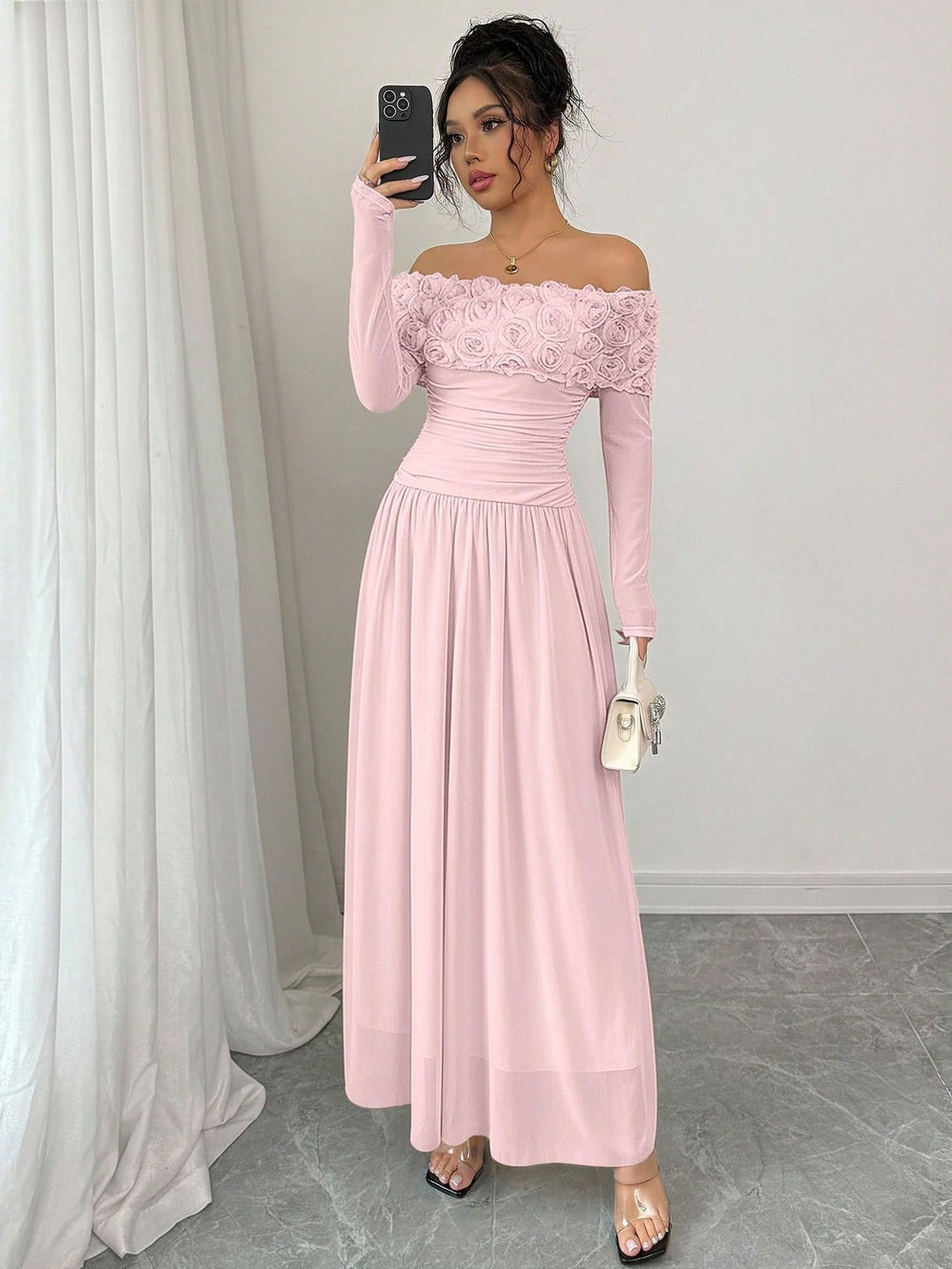 Rochie maxi SHEIN, roz