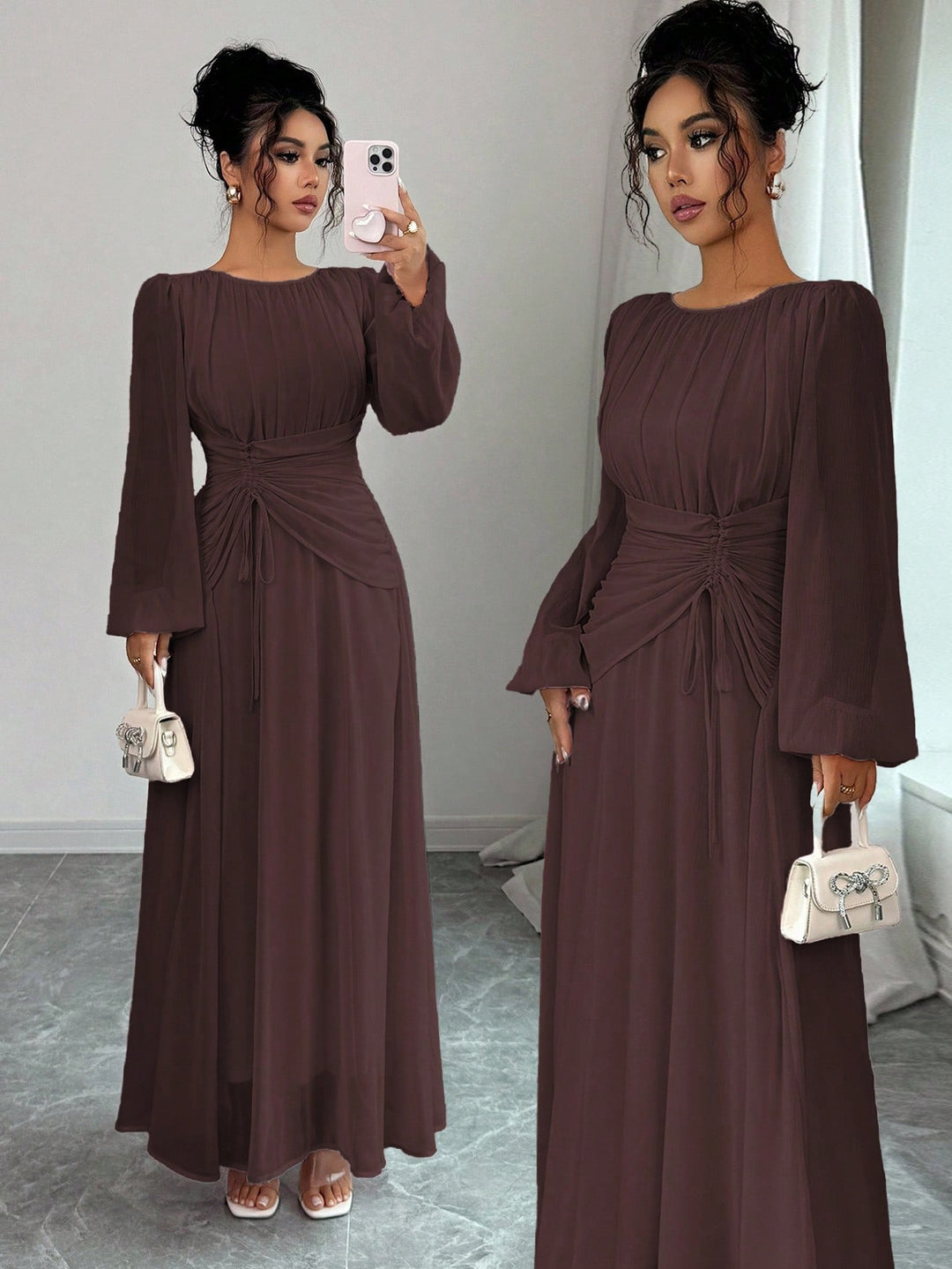 Rochie maxi SHEIN, maro