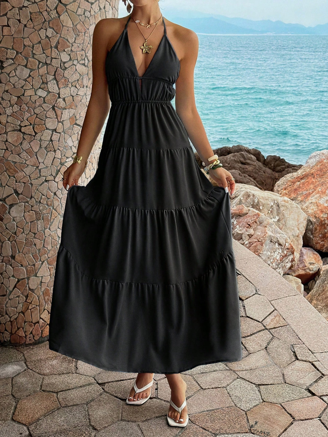 Rochie maxi SHEIN, negru