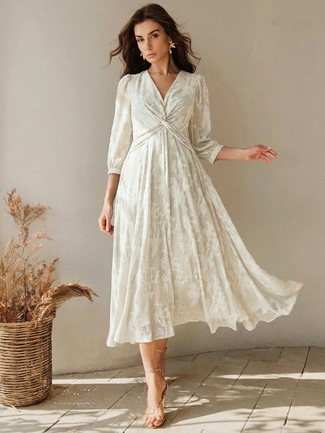 Rochie midi SHEIN, bej