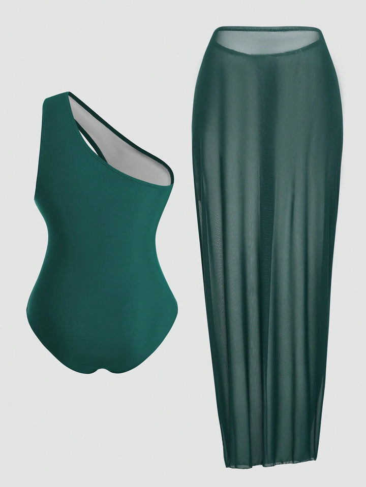 Costum de baie SHEIN, verde