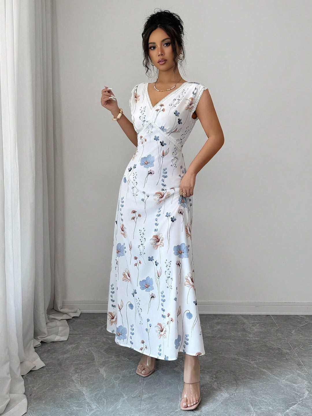 Rochie maxi SHEIN, bej
