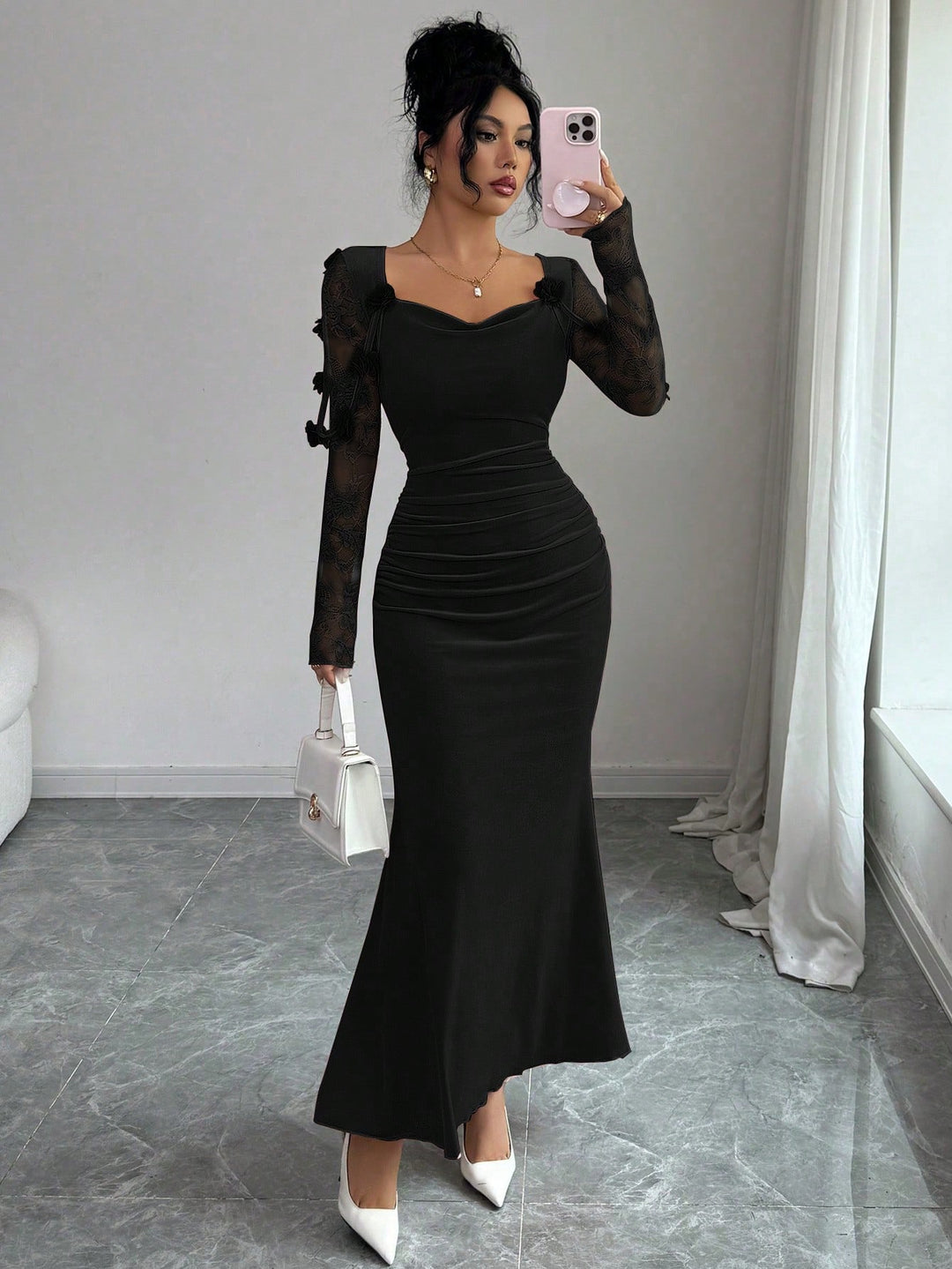 Rochie maxi SHEIN, negru