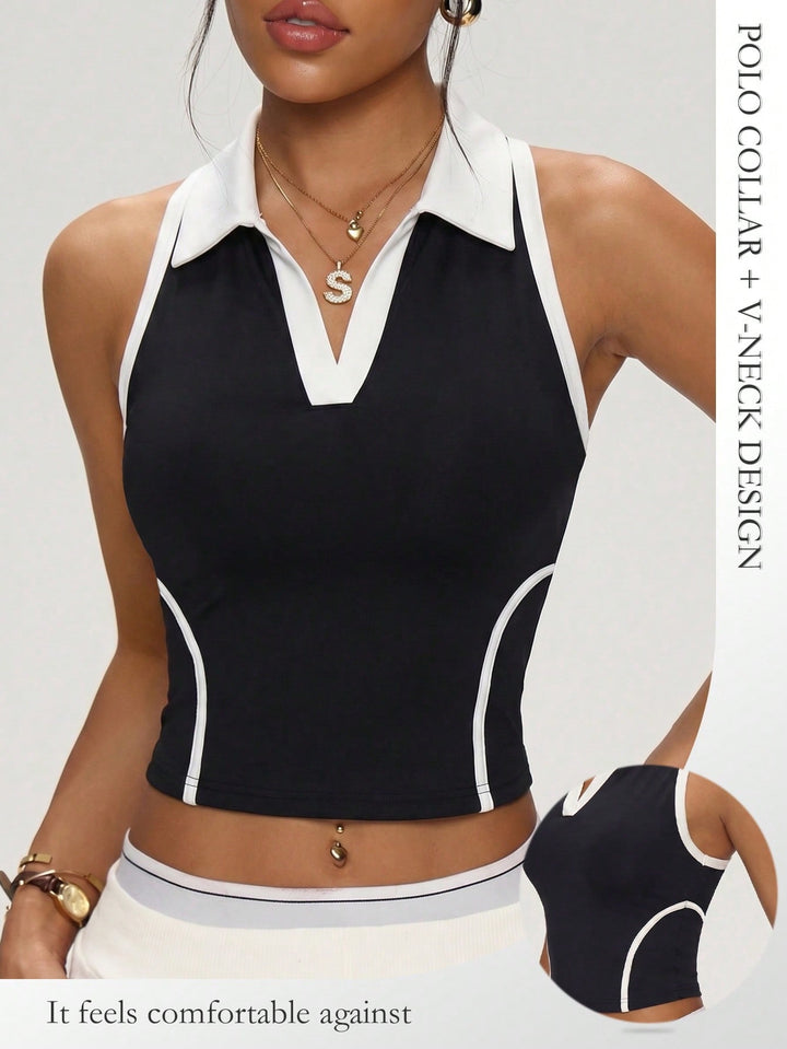 Tricou polo sport SHEIN, negru