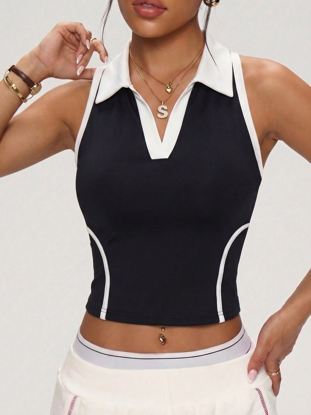 Tricou polo sport SHEIN, negru
