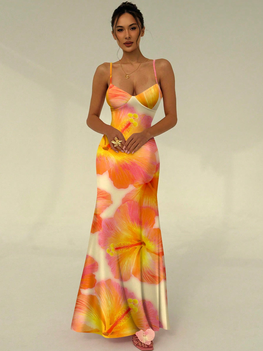 Rochie maxi SHEIN, mix culori