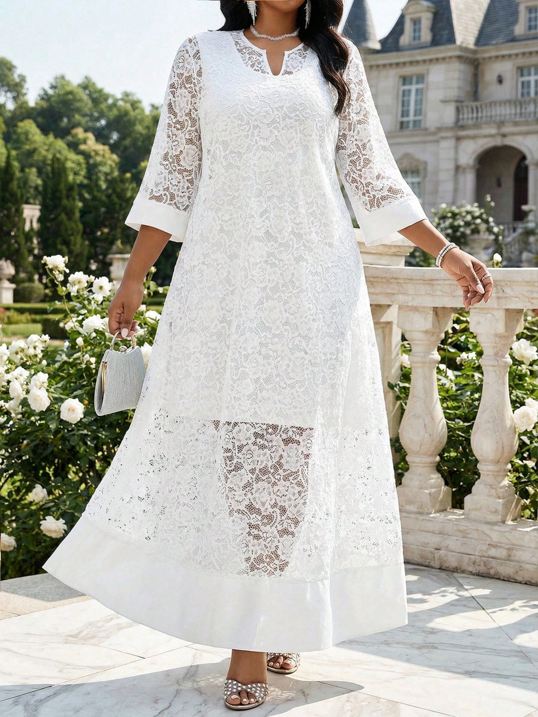 Rochie maxi SHEIN, alb