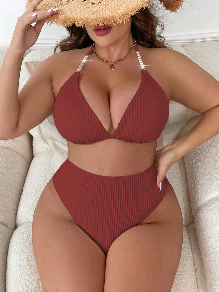 Set bikini de baie SHEIN, maro
