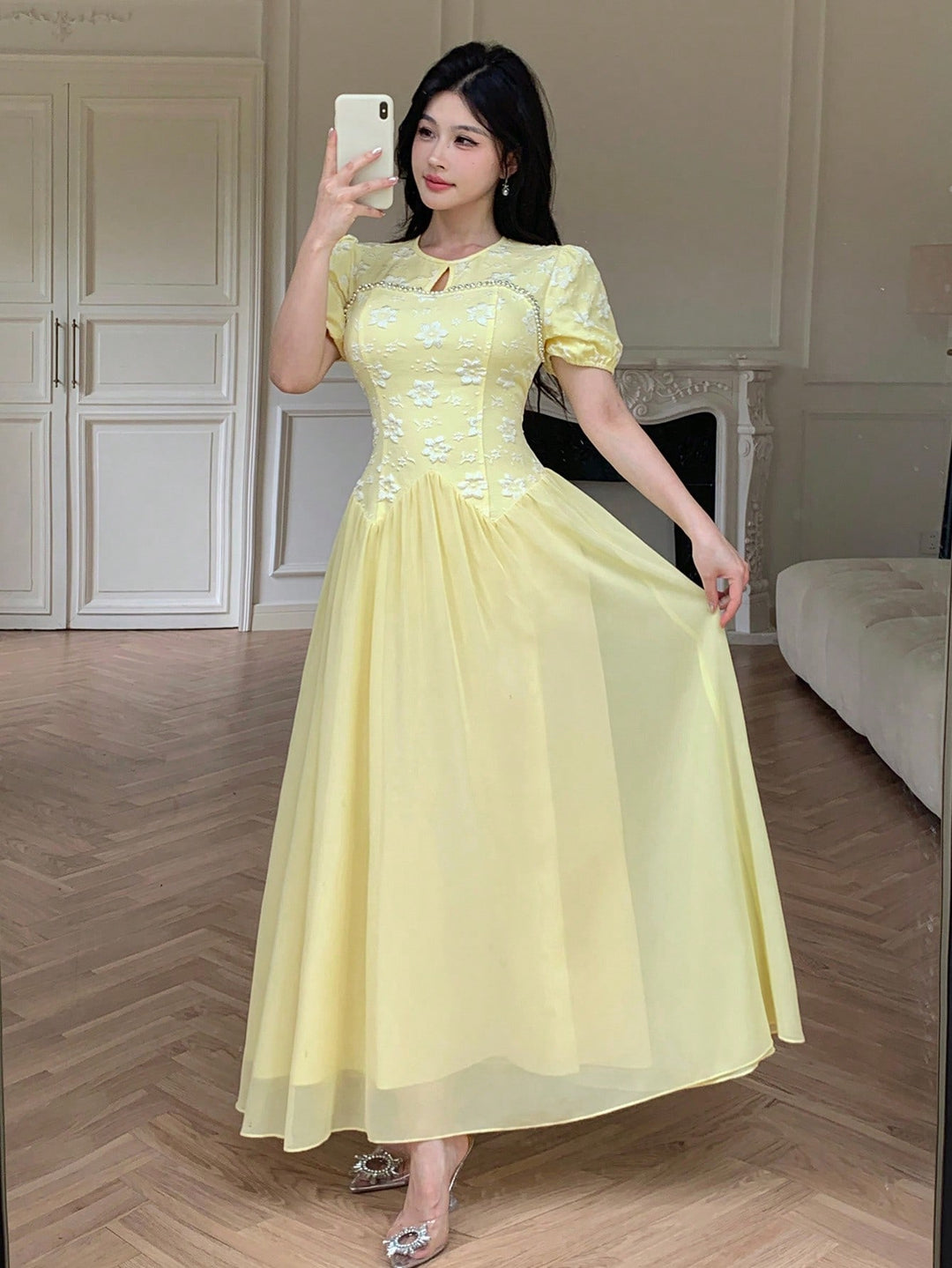 Rochie midi SHEIN, galben