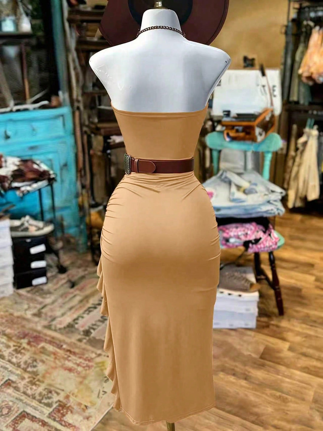 Rochie midi SHEIN, kaki