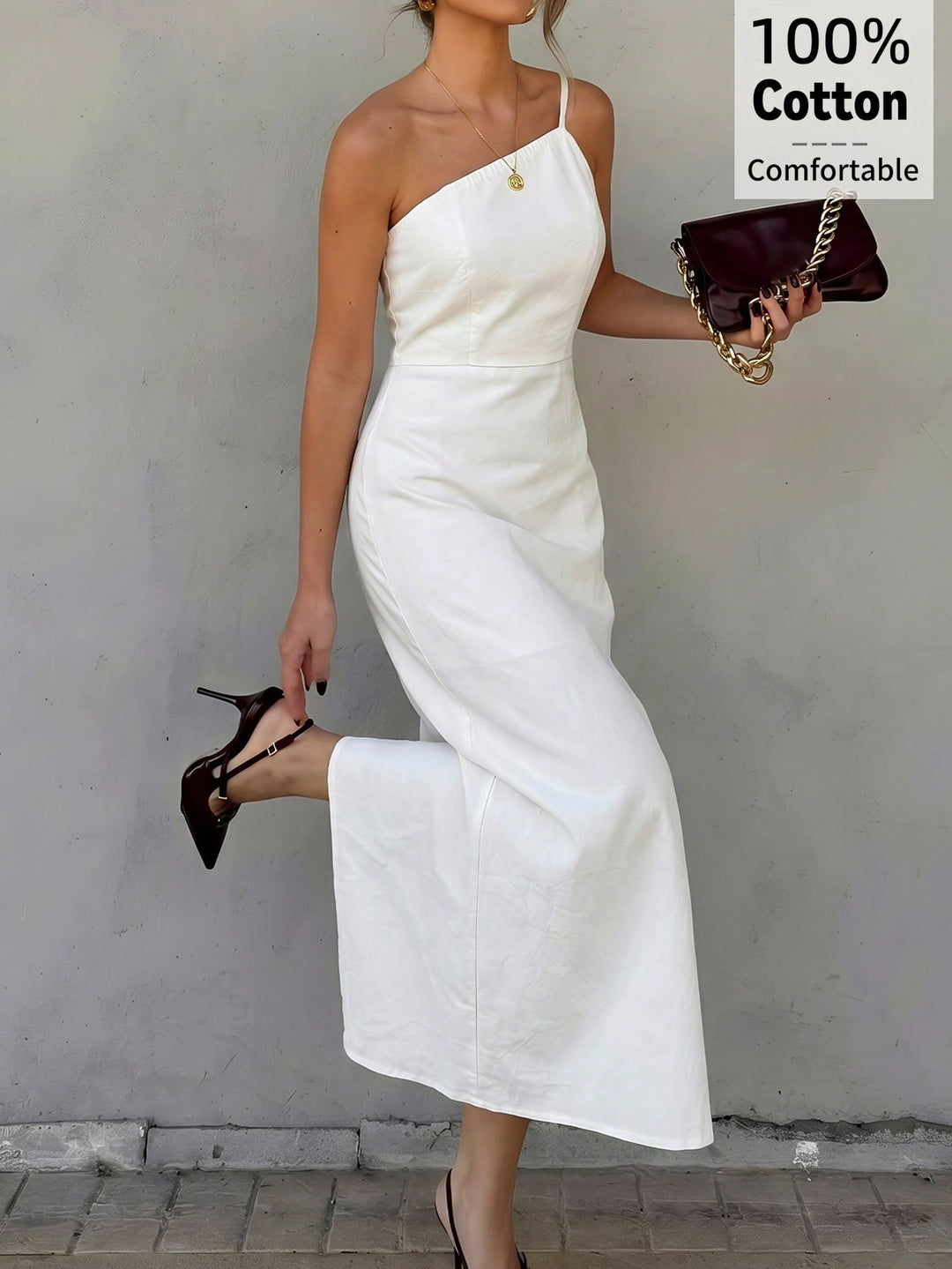 Rochie midi SHEIN, alb
