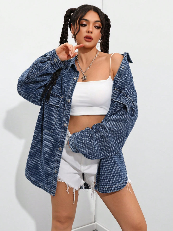 Jachetă denim SHEIN, albastru