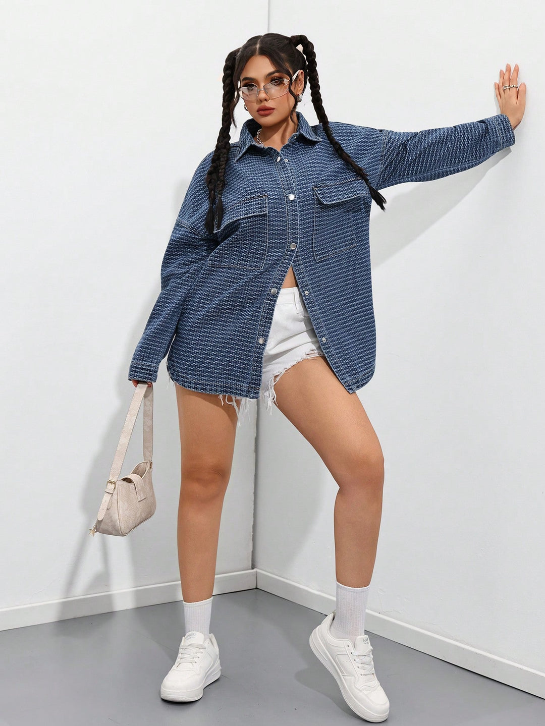 Jachetă denim SHEIN, albastru