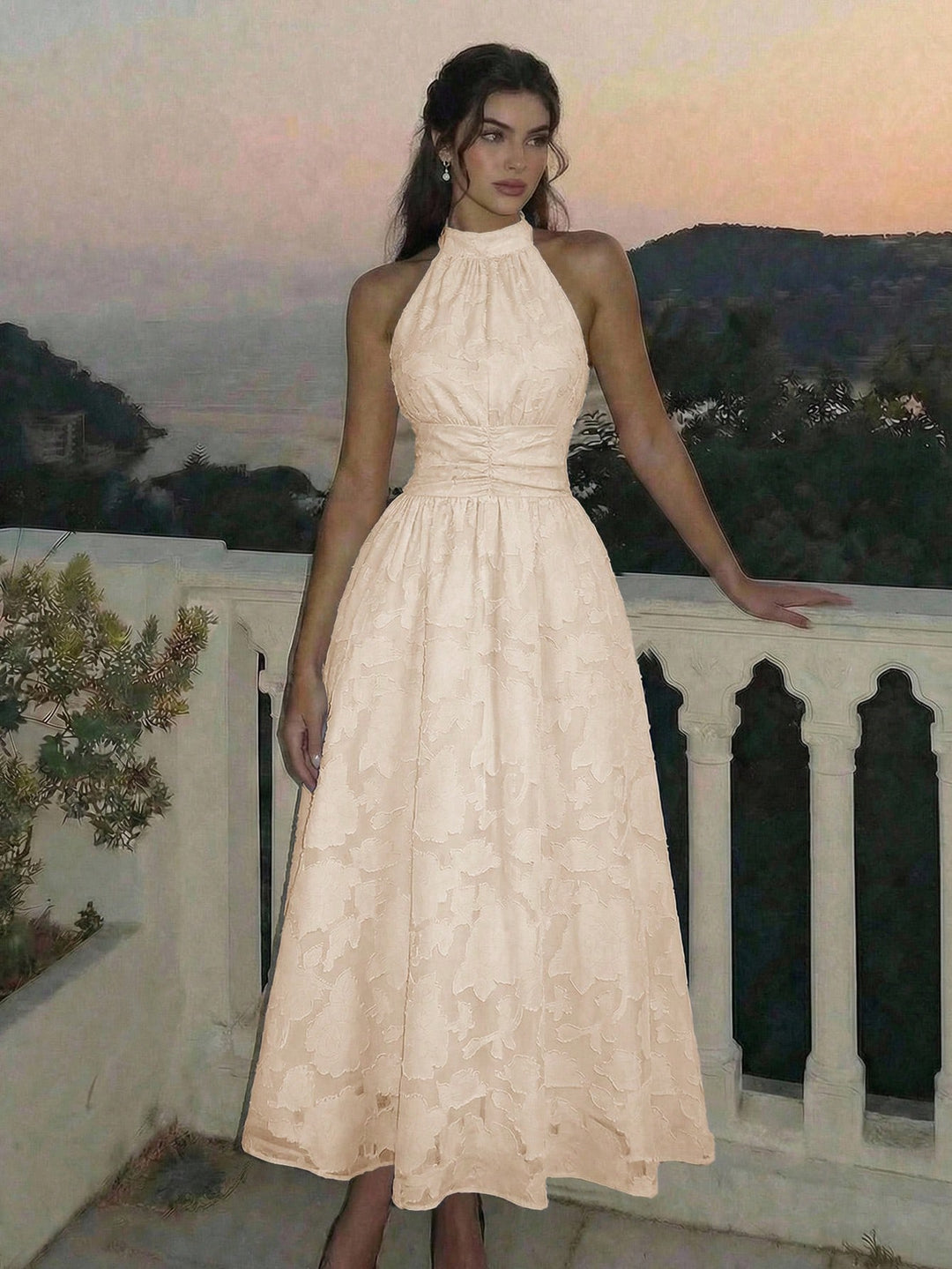 Rochie midi SHEIN, bej