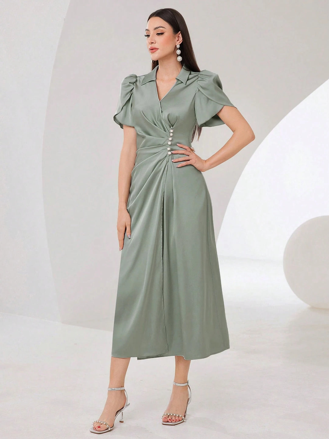 Rochie midi SHEIN, verde