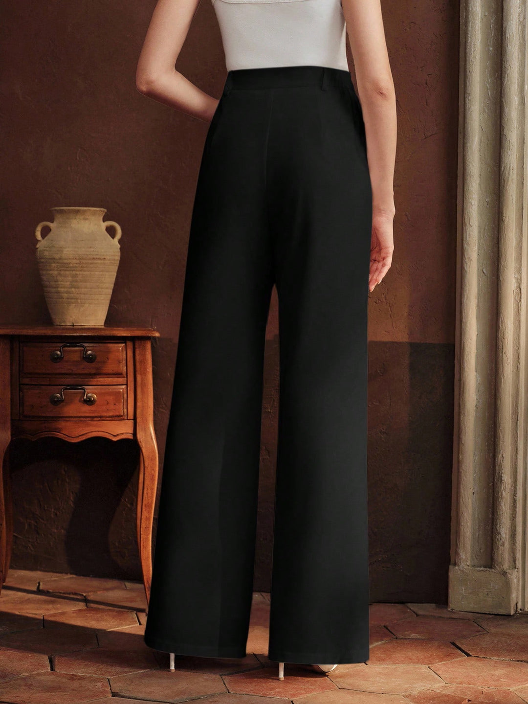Pantalon SHEIN, negru