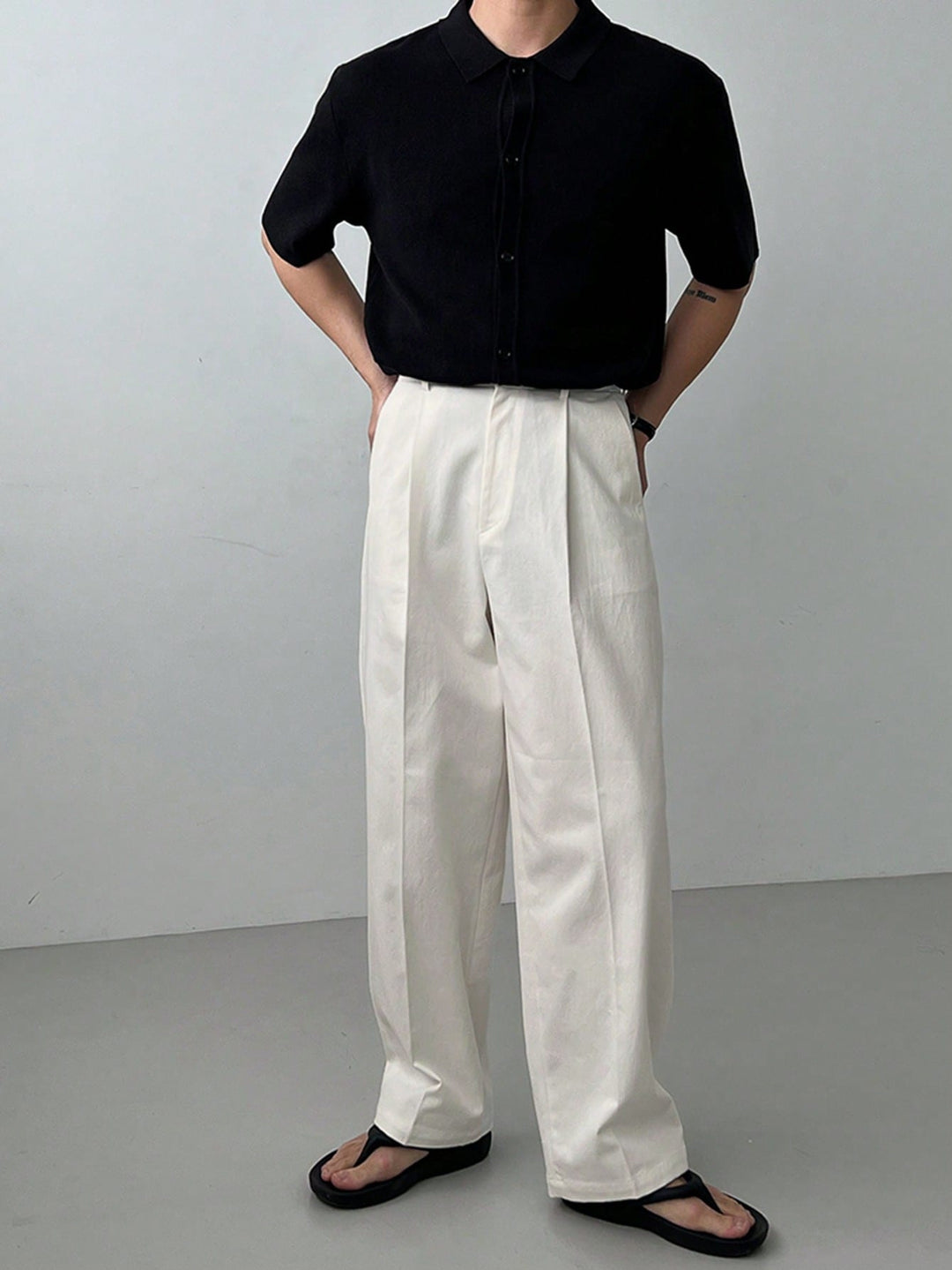 Pantalon SHEIN, alb