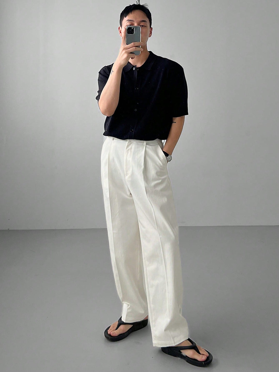 Pantalon SHEIN, alb