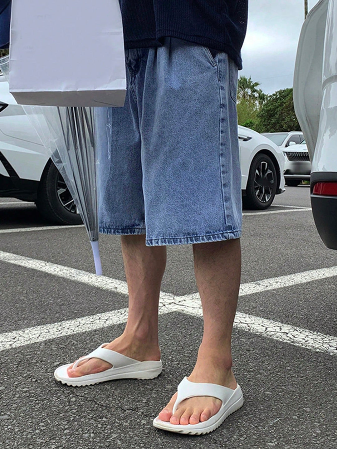 Pantaloni scurți SHEIN, albastru