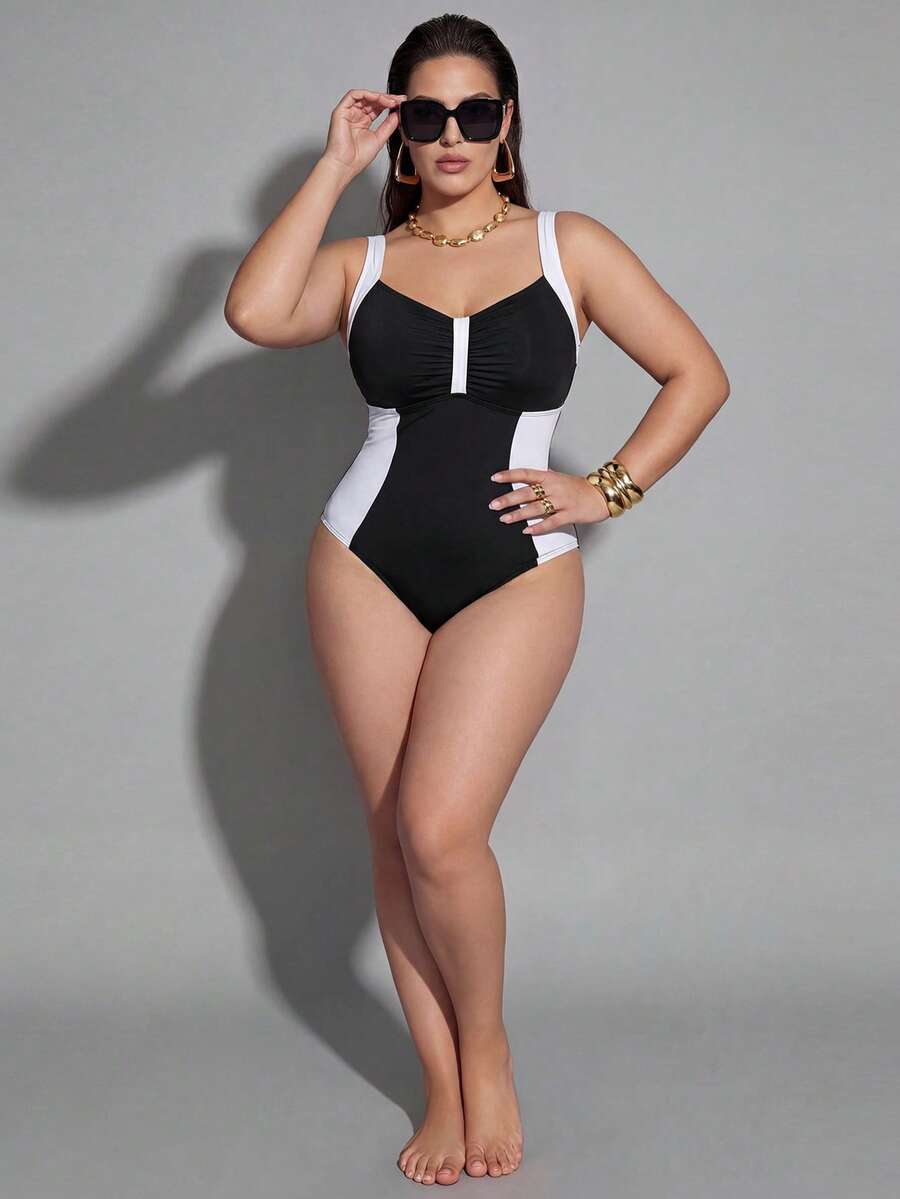 Costum de baie întreg SHEIN, mix culori