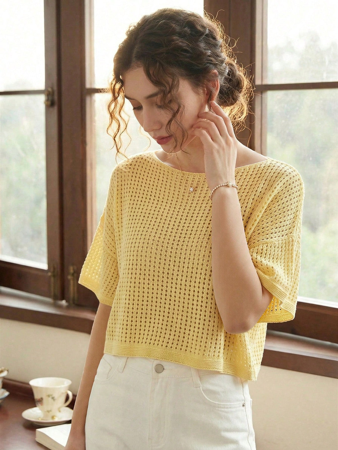 Top SHEIN, galben