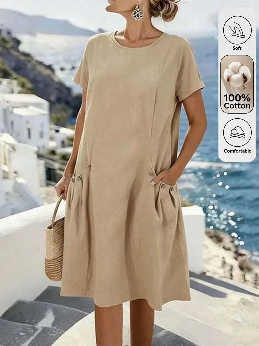 Rochie scurtă SHEIN, kaki