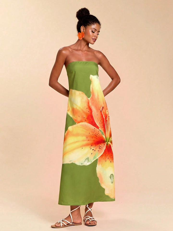 Rochie maxi SHEIN, verde