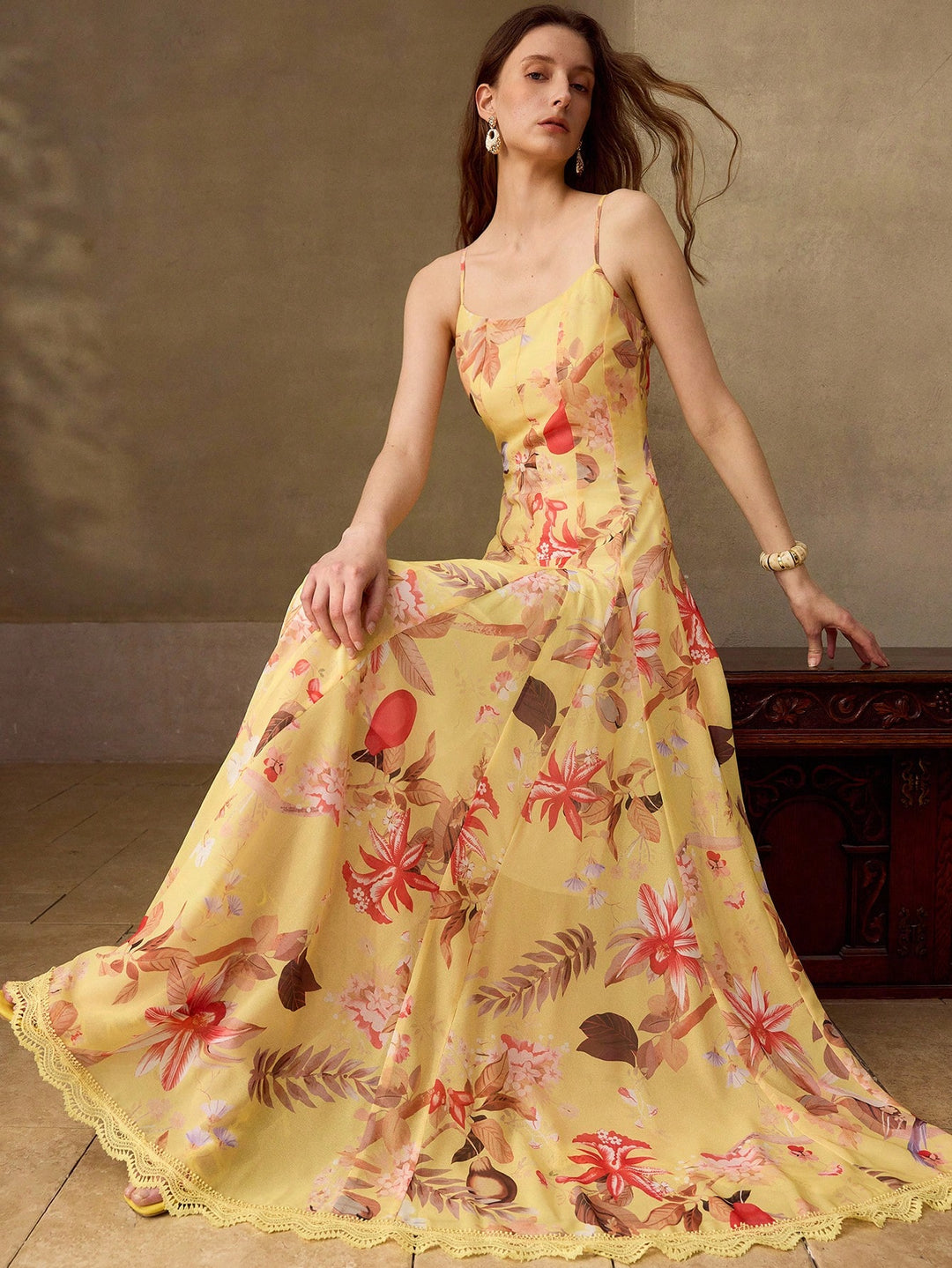 Rochie maxi SHEIN, galben