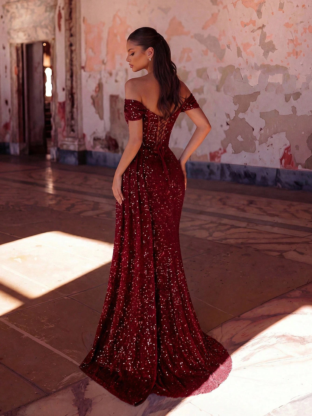 Rochie de ocazie SHEIN, vișiniu