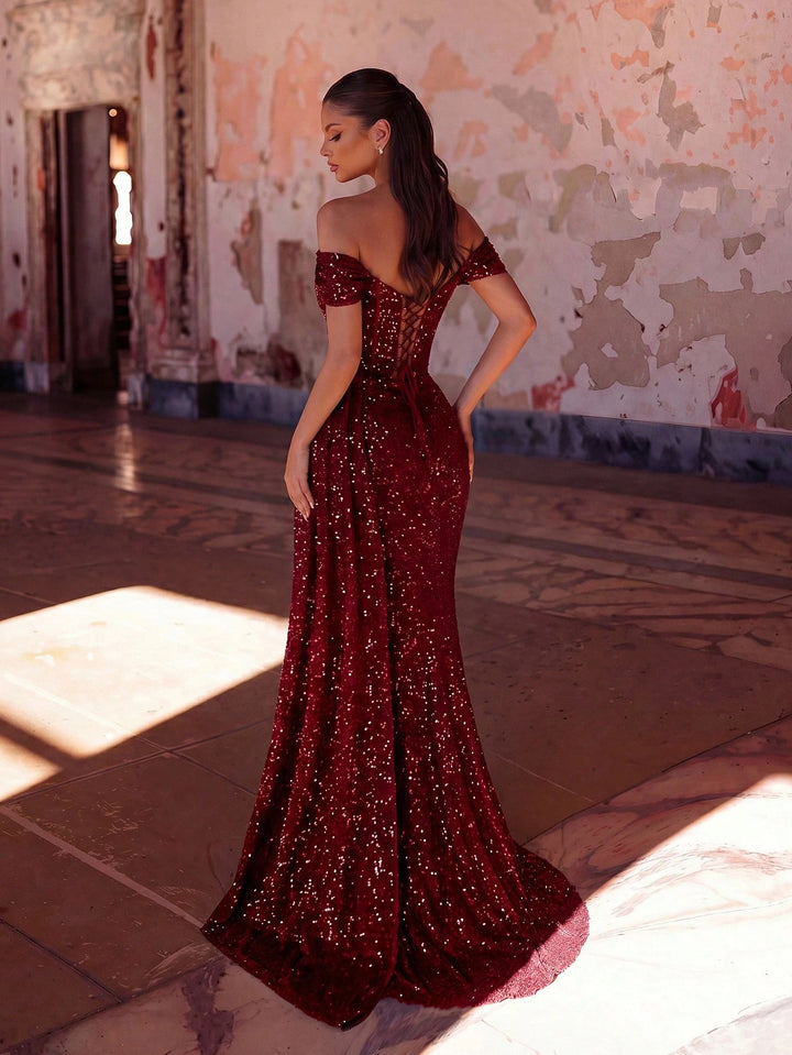 Rochie de ocazie SHEIN, vișiniu