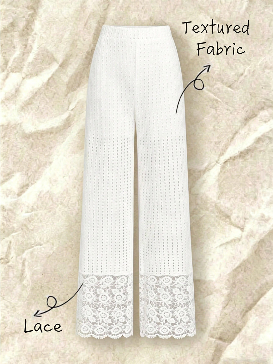 Pantaloni SHEIN, alb