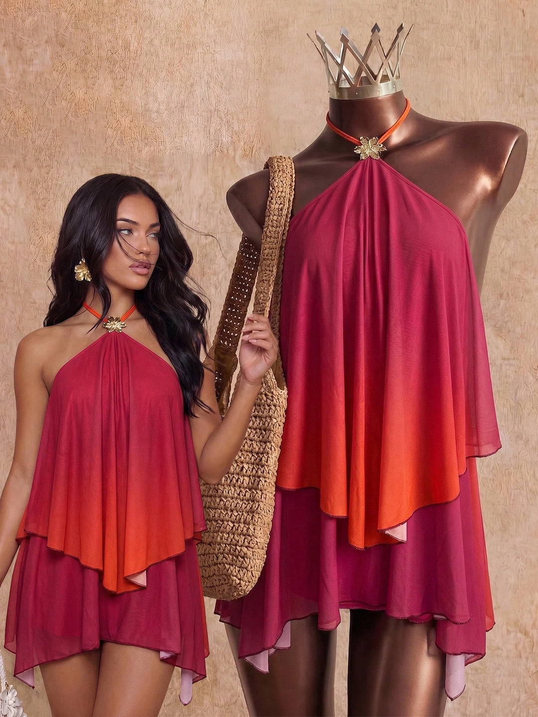 Rochie mini SHEIN, portocaliu