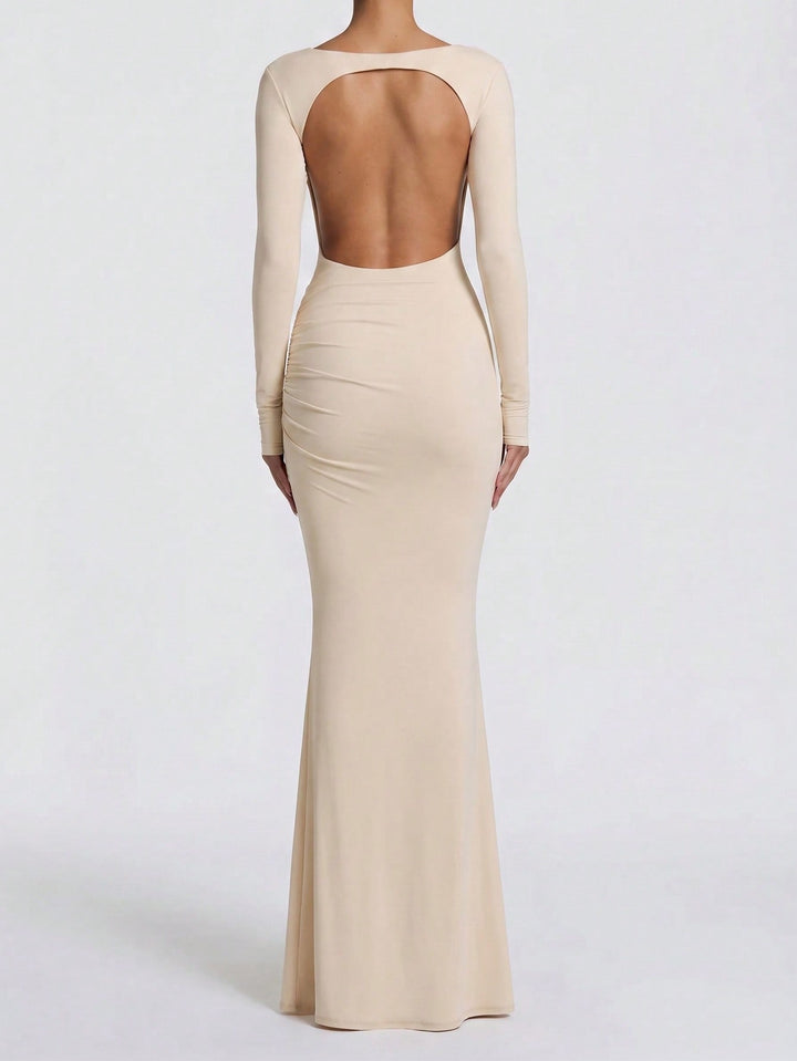SHEIN maxi ruha, krémszínű
