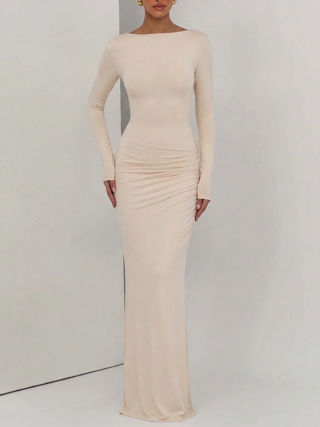 SHEIN maxi ruha, krémszínű