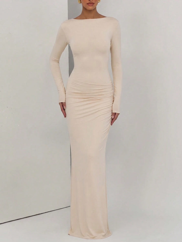 SHEIN maxi ruha, krémszínű