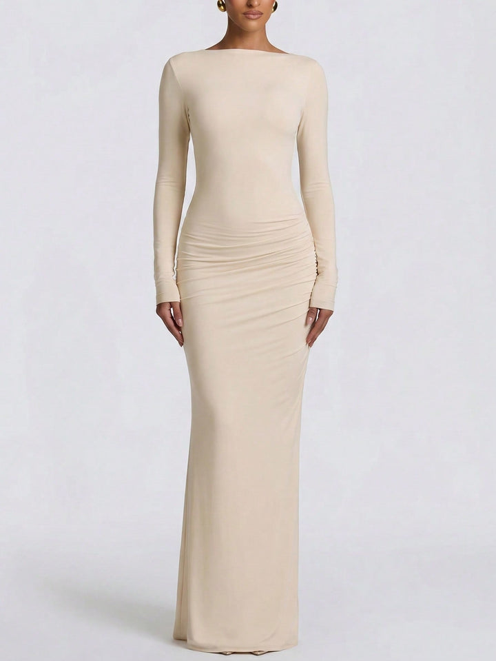 SHEIN maxi ruha, krémszínű