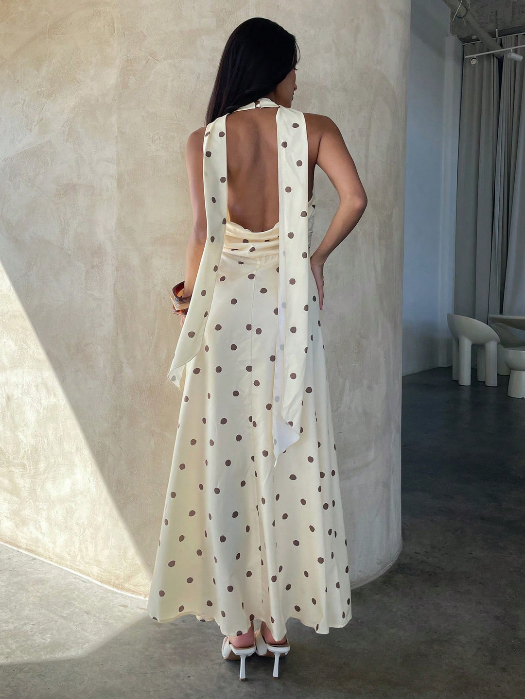 Rochie maxi SHEIN, crem