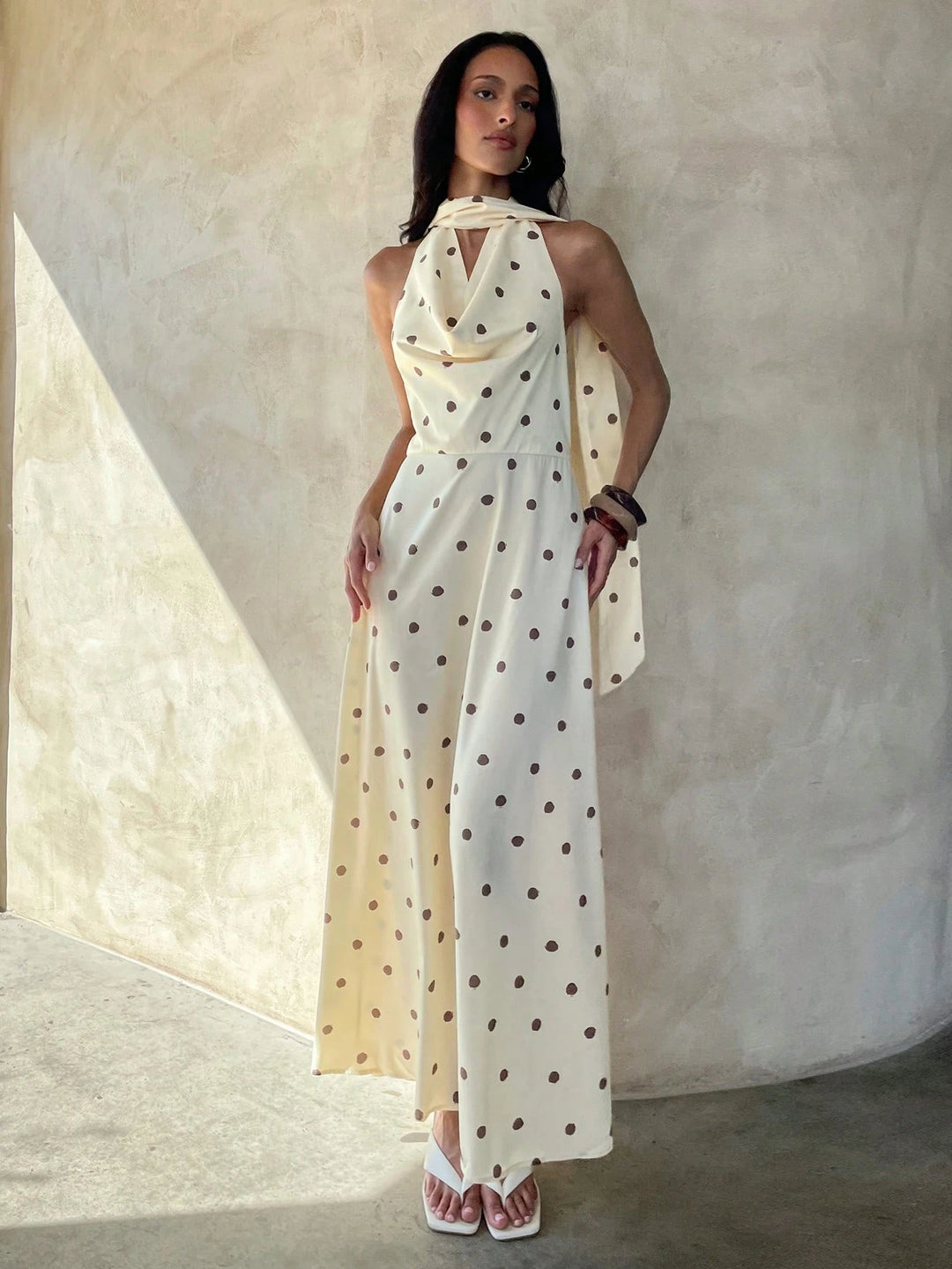Rochie maxi SHEIN, crem