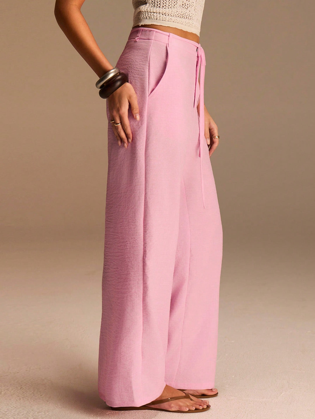 Pantaloni SHEIN, roz