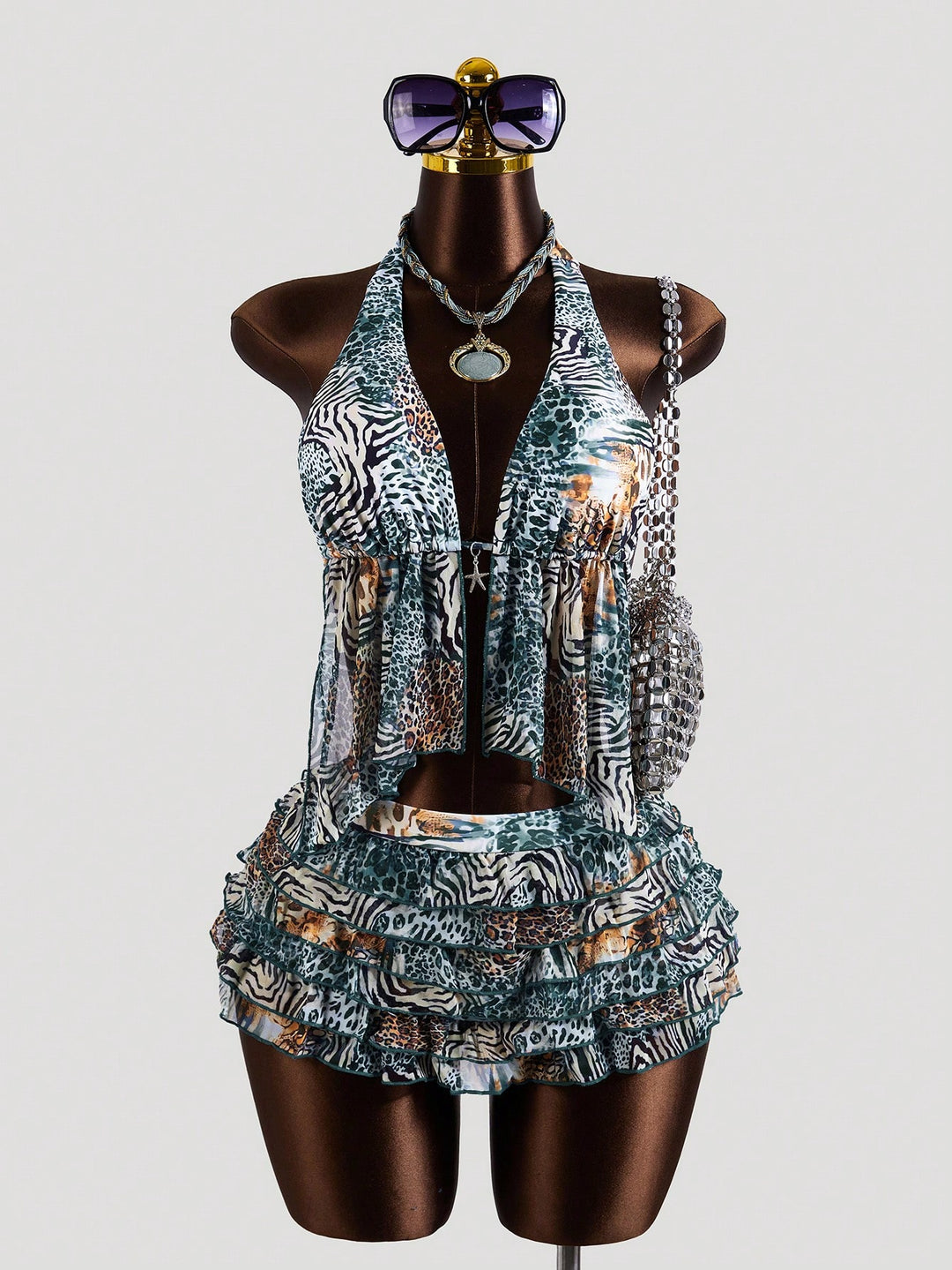 Costum de baie SHEIN, mix culori