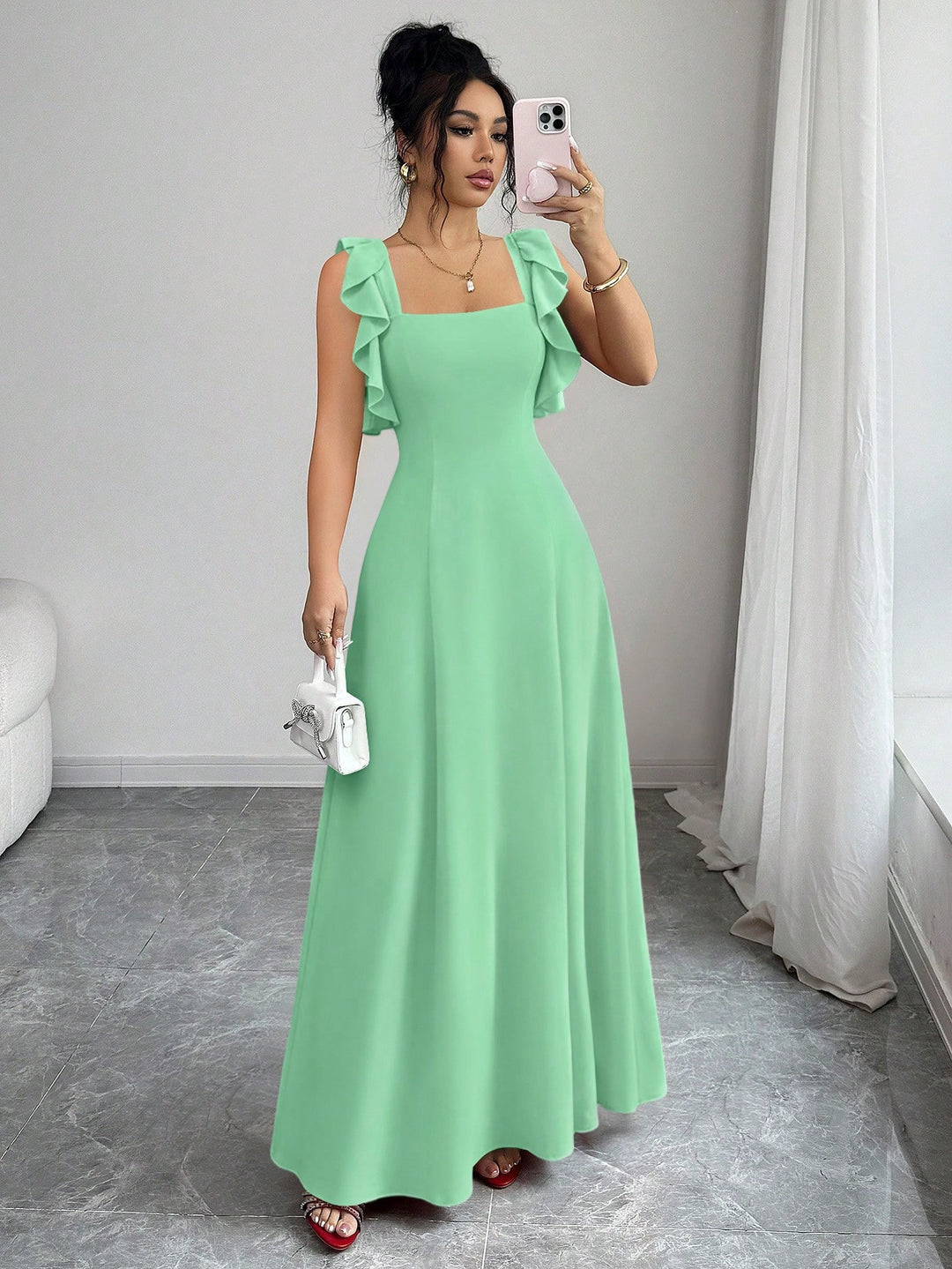Rochie maxi SHEIN, verde