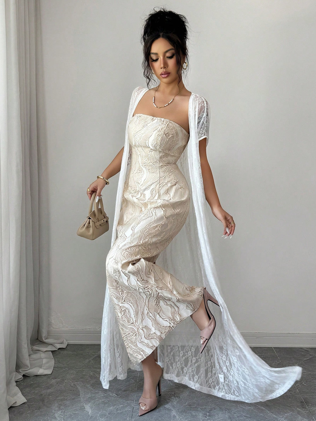 Rochie maxi SHEIN, portocaliu