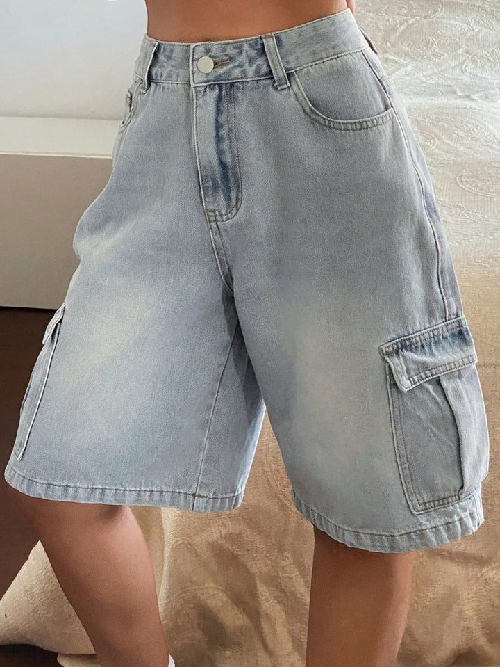 Pantaloni scurți SHEIN, albastru