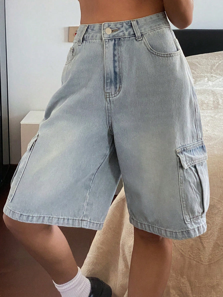 Pantaloni scurți SHEIN, albastru