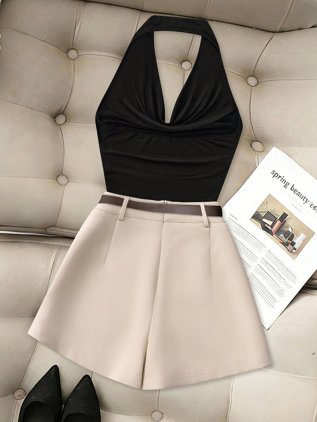 Fustă pantalon SHEIN, crem