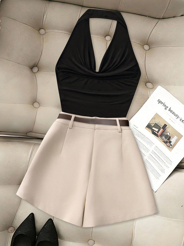 Fustă pantalon SHEIN, crem